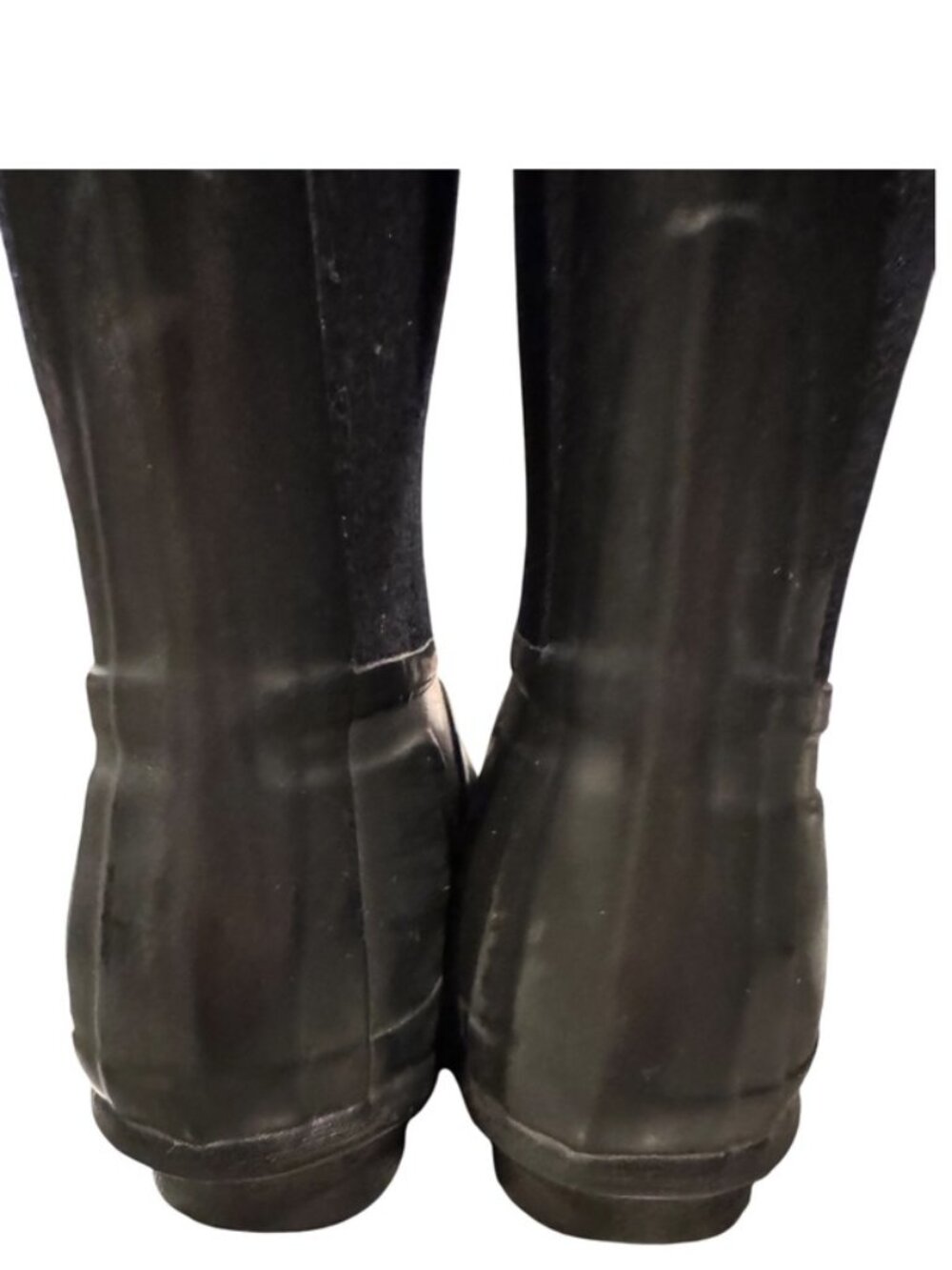 Hunter Arlen Tall Waterproof Boots Women’s 8 Black Rubber Wool Blend Winter - Picture 6 of 9